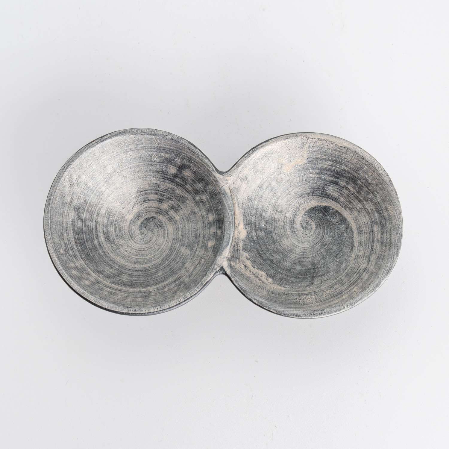 Shusetsu Silver 2 Divided Sauce Dish | KORIN