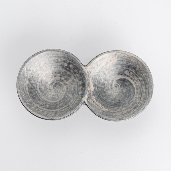 Image of Shusetsu Silver 2 Divided Sauce Dish 3