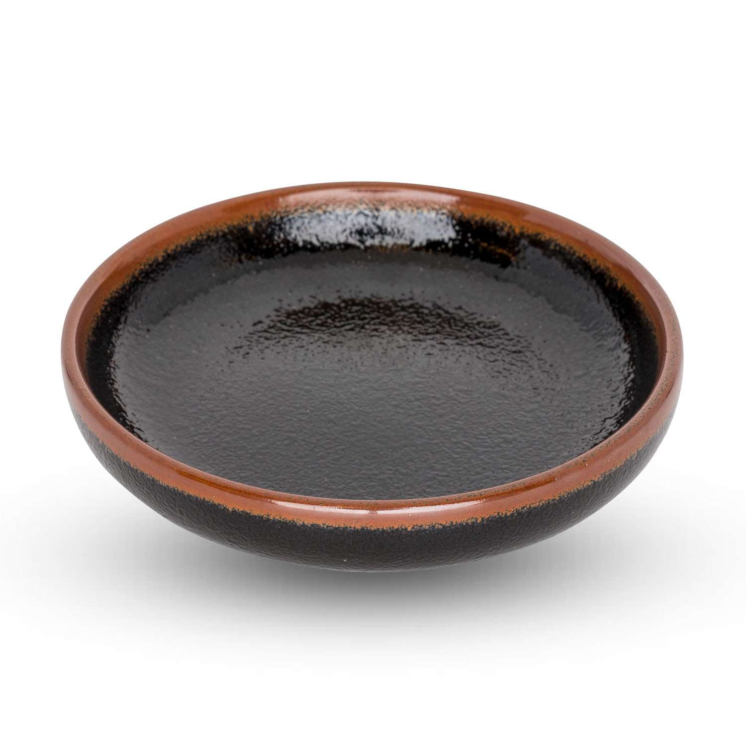Yuzu Tenmoku Black Round Sauce Dish | Korin