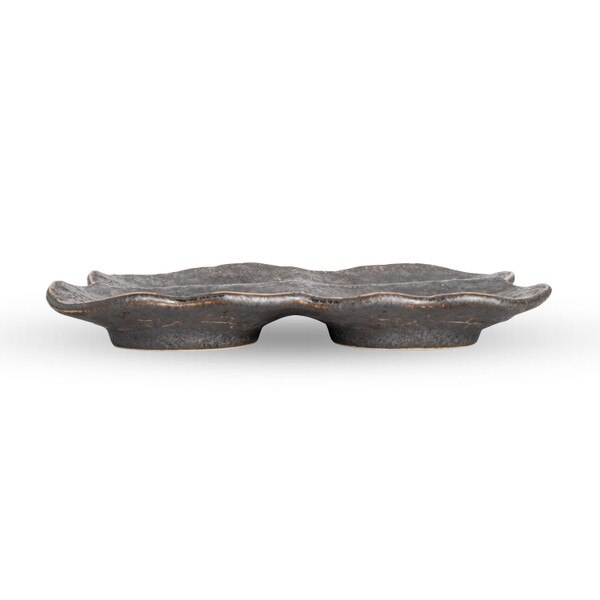 Image of Kyo Black 4 Divided Sauce Dish 7" 2