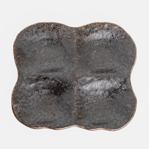 Image of Kyo Black 4 Divided Sauce Dish 7" 3