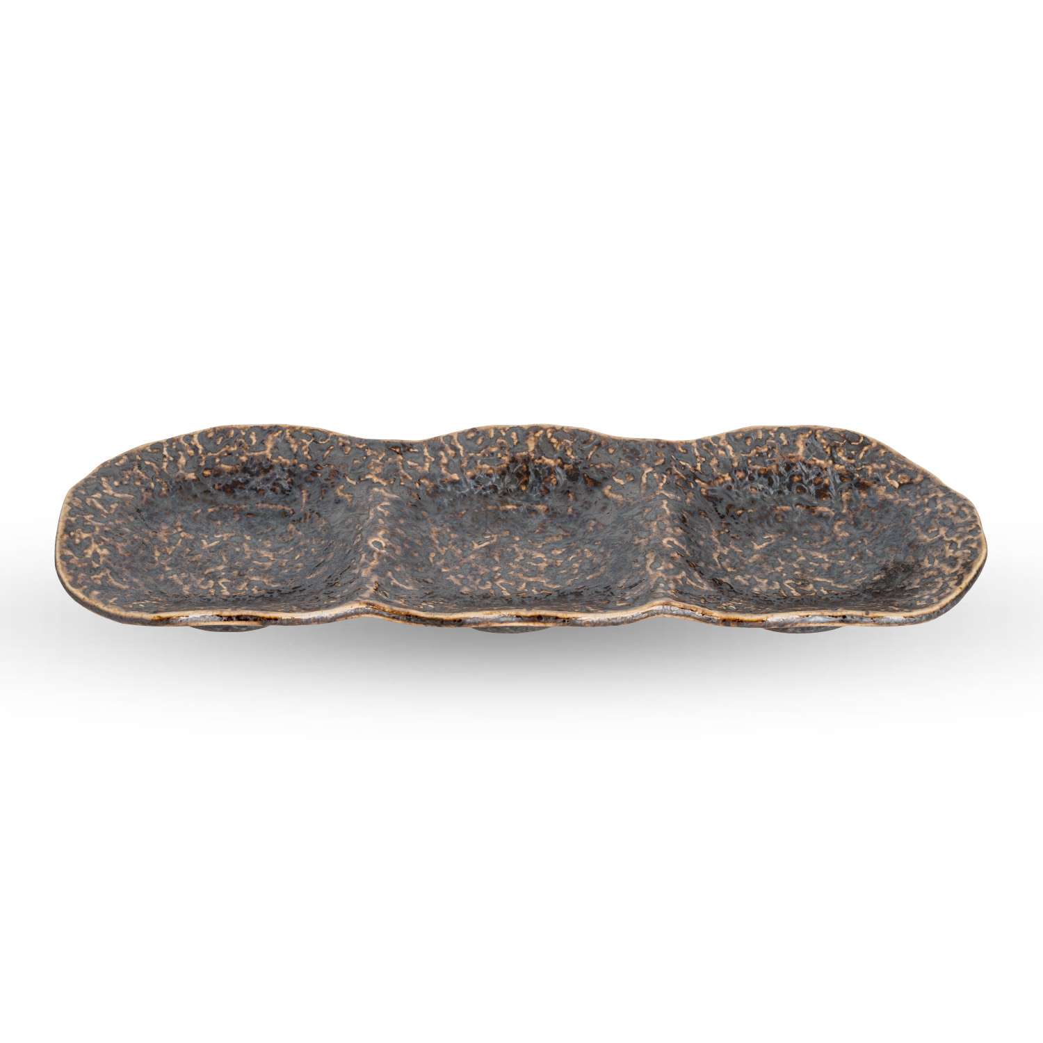 Kyo Black 2 Divided Sauce Dish 7.75