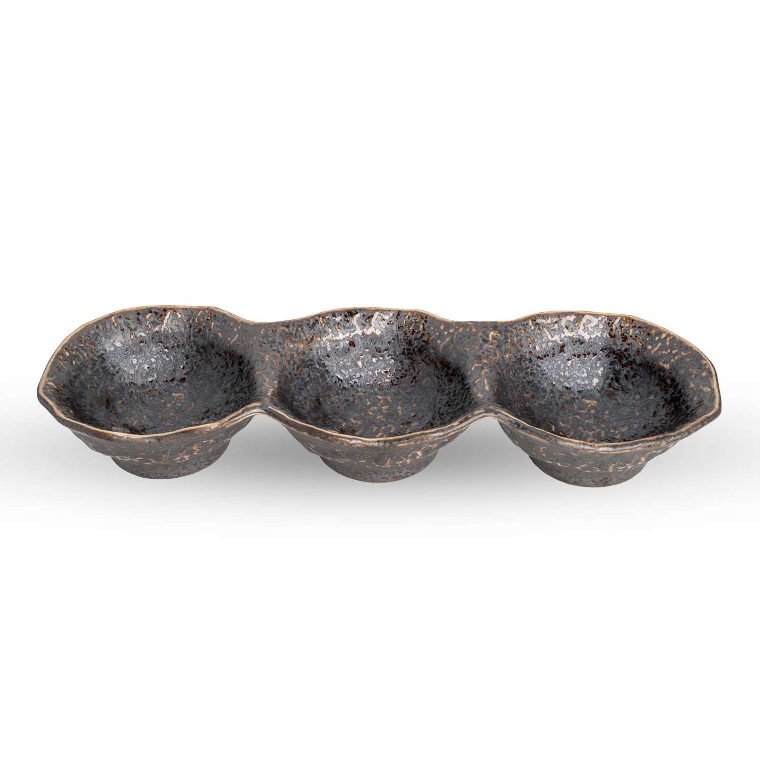 Kyo Black 3 Divided Sauce Bowl 11