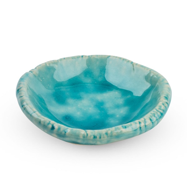 Image of Turquoise Handmade Sauce Dish 3.75" 1