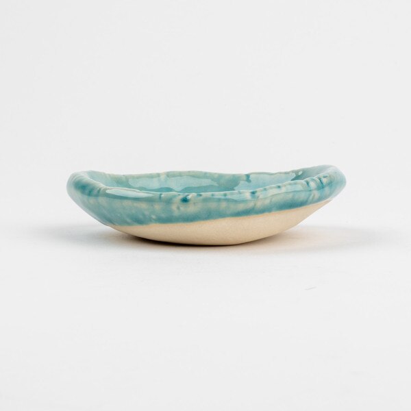 Image of Turquoise Handmade Sauce Dish 3.75" 2