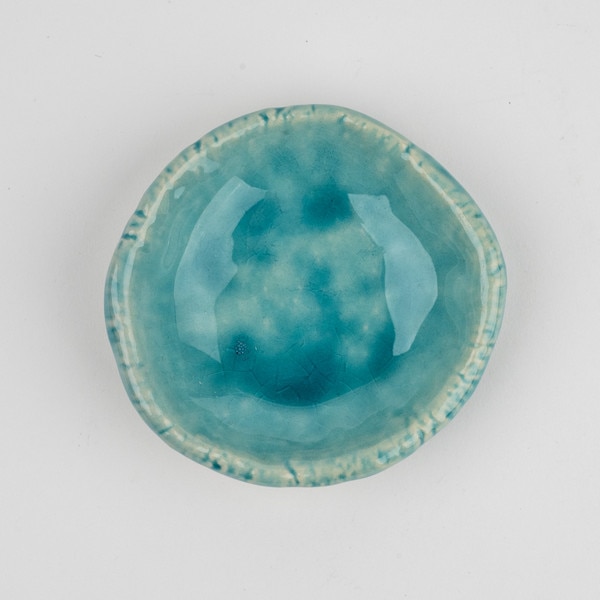 Image of Turquoise Handmade Sauce Dish 3.75" 3