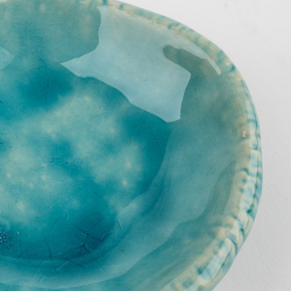 Image of Turquoise Handmade Sauce Dish 3.75" 4