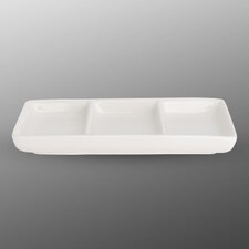 Korin Durable White 3 Divided Rectangular Sauce Dish
