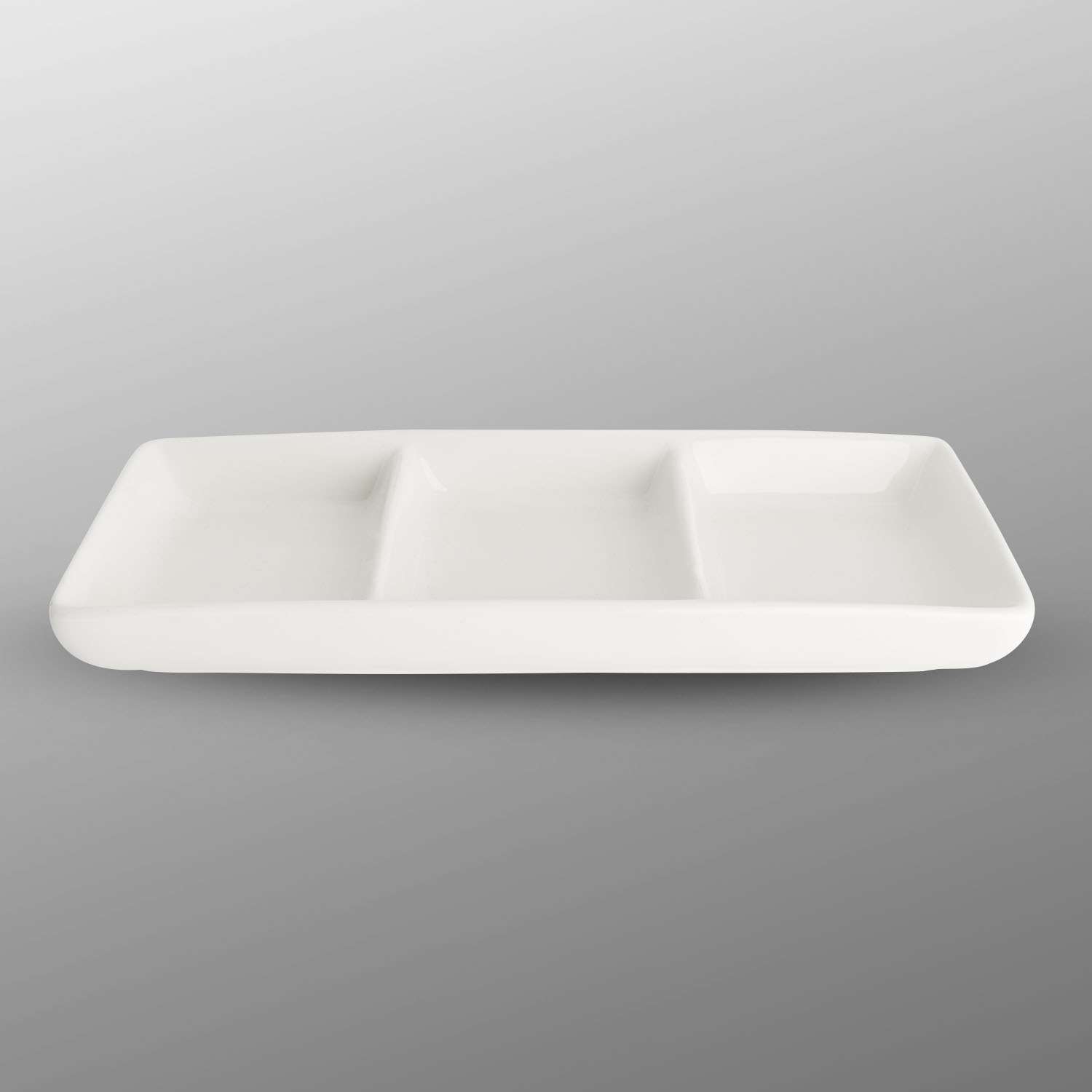 Korin Durable White 2 Divided Rectangular Sauce Dish | KORIN