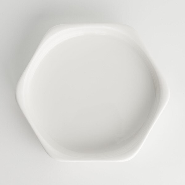 Image of Korin Durable White Hexagonal Sauce Dish 3