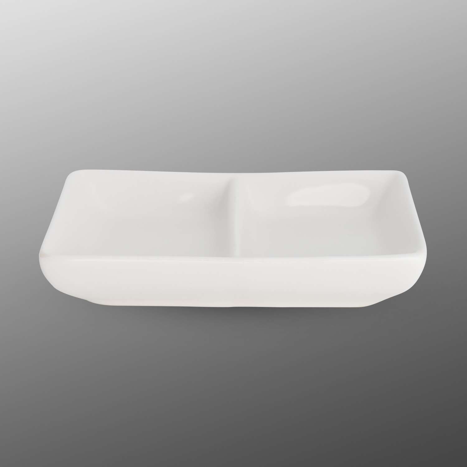 Korin Durable White 2 Divided Rectangular Sauce Dish | KORIN