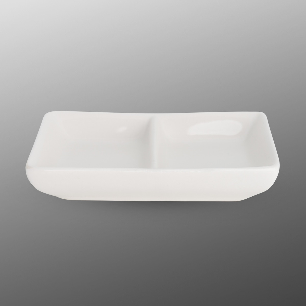 Lot De 2 Plats à Sauce Rectangulaires En Céramique Blanche - 3 Compartiments, 15.2 Cm, Pour Condiments Ou Petits Animaux