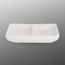 Korin Durable White 2 Divided Rectangular Sauce Dish