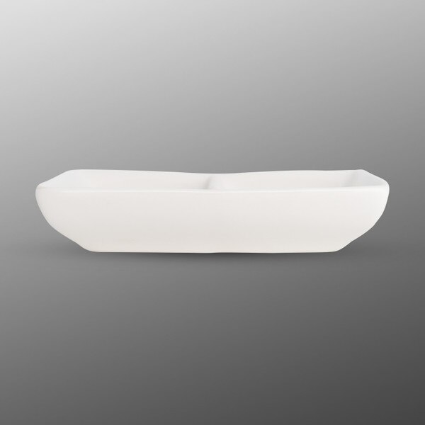 Image of Korin Durable White 2 Divided Rectangular Sauce Dish 2