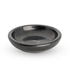 Tessa Black Swirl Round Sauce Dish