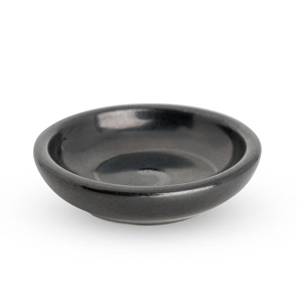 Image of Tessa Black Swirl Round Sauce Dish 1