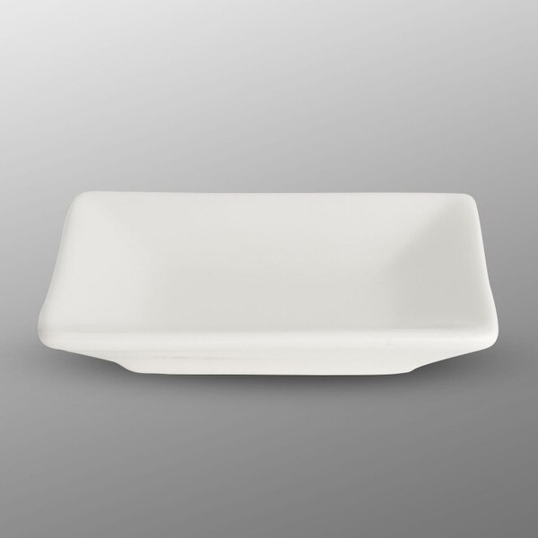 Image of Korin Durable White Rectangular Sauce Dish 1.5 oz 1