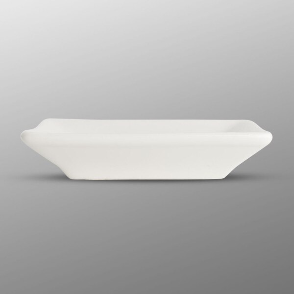 Image of Korin Durable White Rectangular Sauce Dish 1.5 oz 2