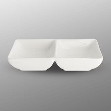 Korin Durable White 2 Divided Rectangular Sauce Dish