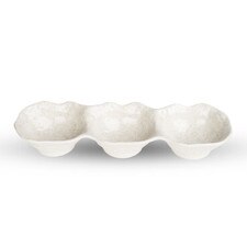 Kyo White 3 Divided Sauce Bowl 11"