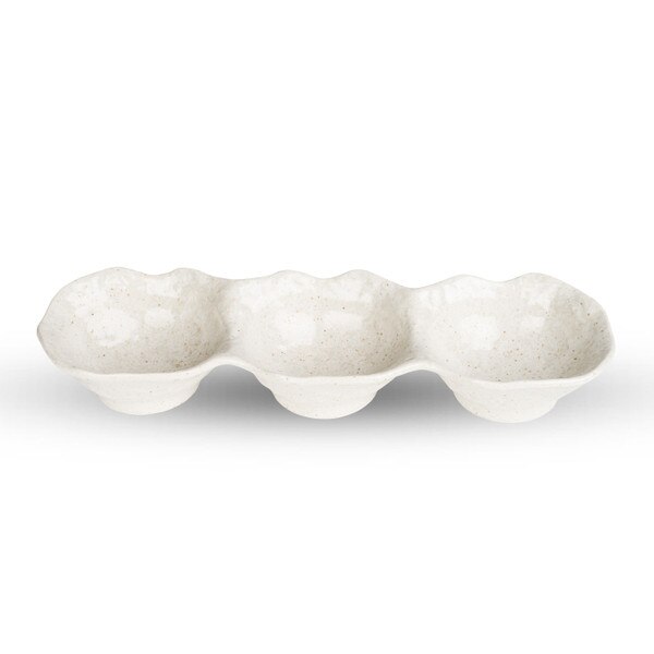 Image of Kyo White 3 Divided Sauce Bowl 11" 1