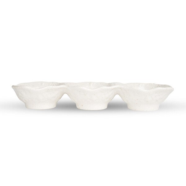 Image of Kyo White 3 Divided Sauce Bowl 11" 2
