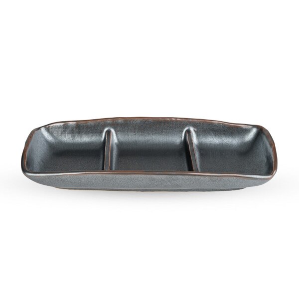 Image of Tessa Black 3 Divided Sauce Dish 1