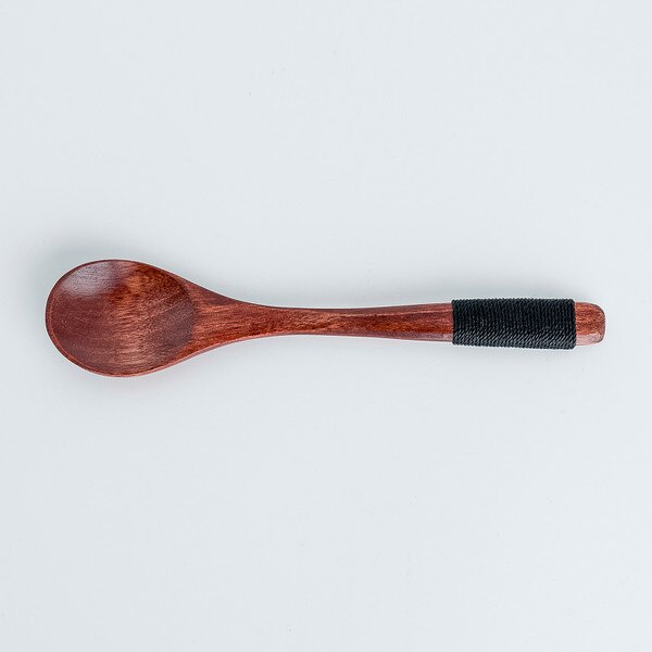 Image of Wooden Black String Spoon 5.25" 3