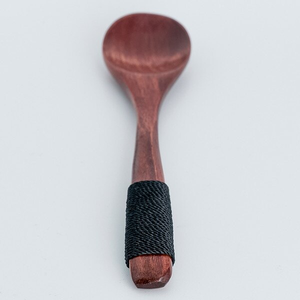 Image of Wooden Black String Spoon 5.25" 4