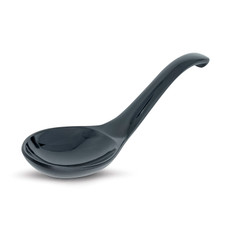 Melamine Black Relaxed Ramen Spoon 6.75"