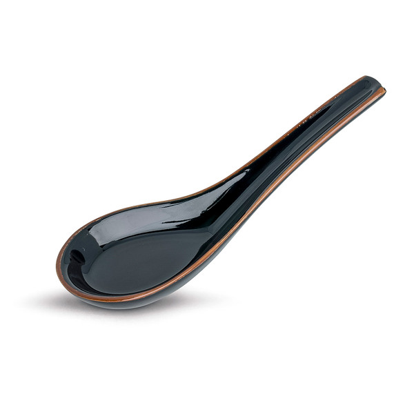 Image of Yuzu Tenmoku Black Ceramic Spoon 1