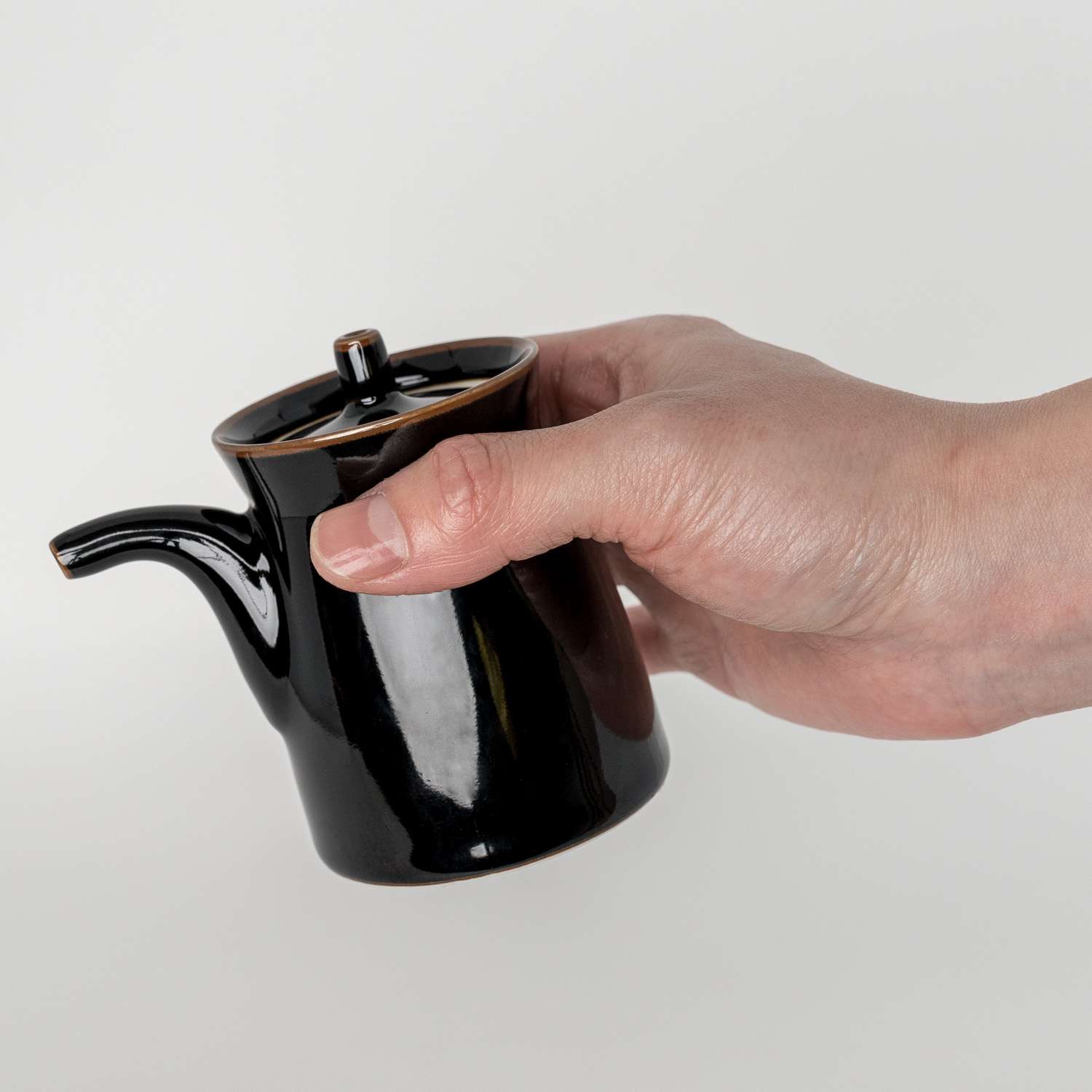 Black Porcelain Sauce Dispenser 5 oz | Korin