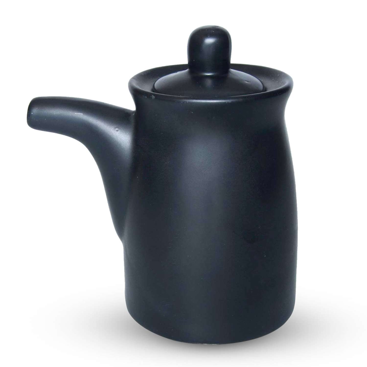 英国製 新品 黒壺California by  SoupDish Korin Durable Textured Black Sauce Dispenser w/ Silicone Lid 8 oz