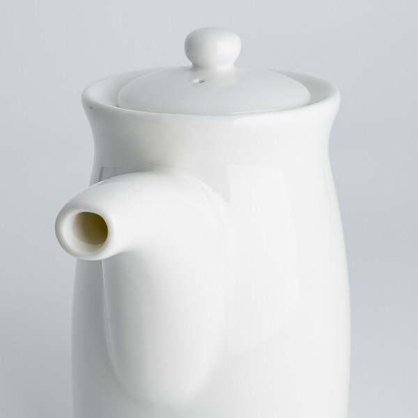 Image of Korin Durable White Sauce Dispenser w/ Silicone Lid 8 oz 4