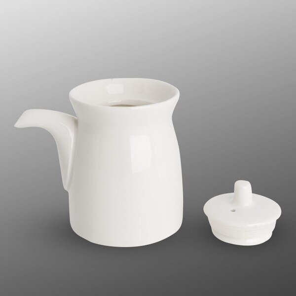 Image of Korin Durable White Sauce Dispenser w/ Silicone Lid 5 oz 2