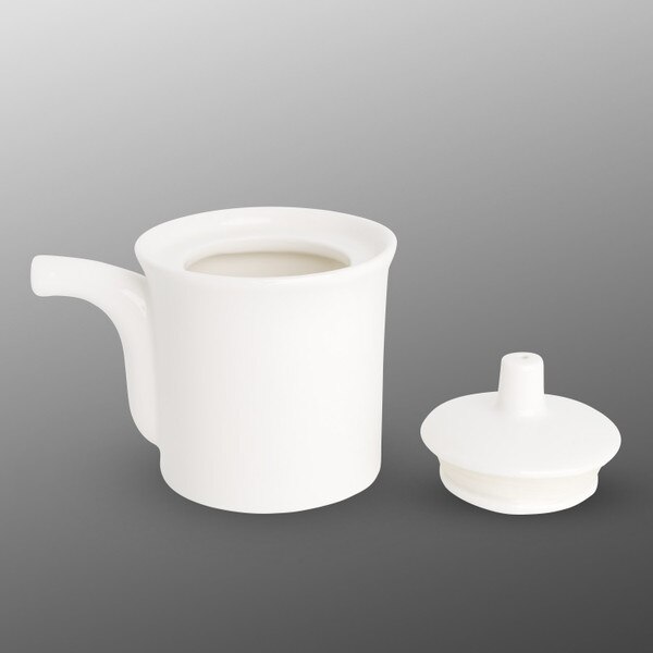 Image of Korin Durable White Sauce Dispenser w/ Silicone Lid 6 oz 2
