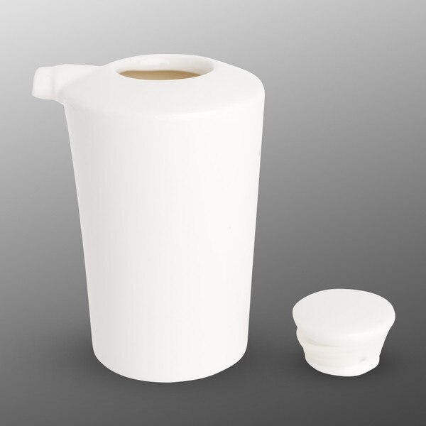 Image of Korin Durable White Sauce Dispenser w/ Silicone Lid 3 oz 2