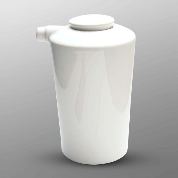 Image of Korin Durable White Sauce Dispenser w/ Silicone Lid 5 oz 1