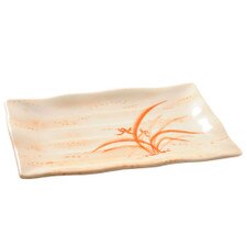 Gold Orchid Melamine Plastic Wave Sashimi Tempura Plate 11" (Price By DZ)
