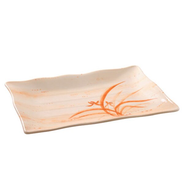Image of Gold Orchid Melamine Plastic Wave Sashimi Tempura Plate 13.5" (Price By DZ)