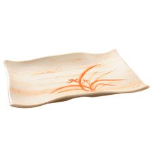 Gold Orchid Melamine Plastic Wave Sashimi Tempura Plate (Price By DZ)