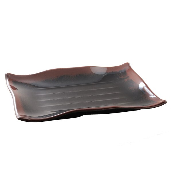 Image of Tenmoku Melamine Plastic Wave Sashimi Tempura Plate 16" (Price By DZ)