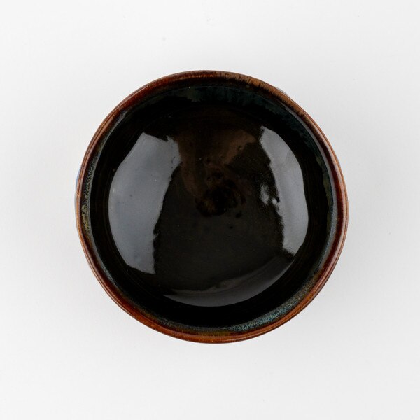Image of Black Blue Gold Matcha Bowl 5" 3