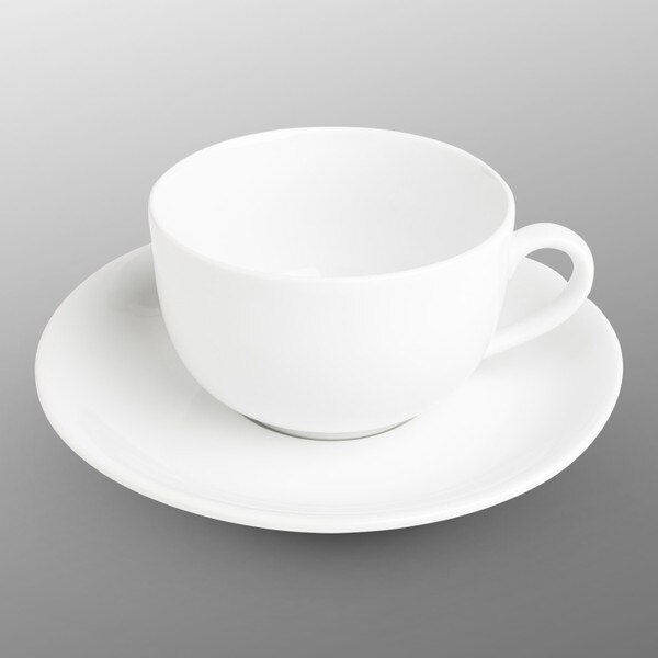 Image of Ogiso White Cappuccino Cup w/ Saucer 1