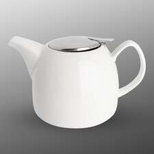 Korin Durable White Half Gourd Teapot 35 oz