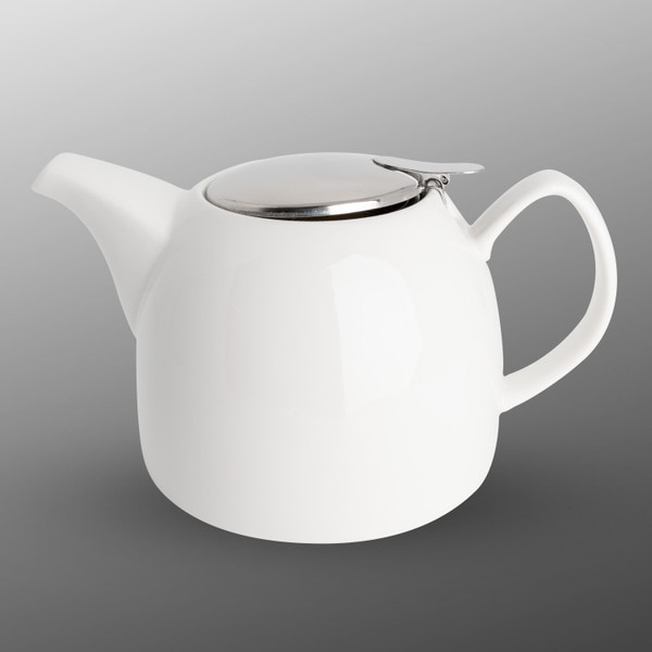 Image of Korin Durable White Half Gourd Teapot 35 oz 1