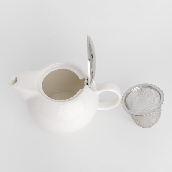 Image of Korin Durable White Pearl Teapot 20 oz 5