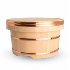 Cypress Wooden Edobitsu Rice Jar (18cm)