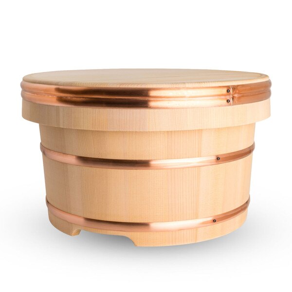 Image of Cypress Wooden Edobitsu Rice Jar (21cm) 1