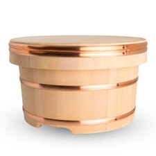 Cypress Wooden Edobitsu Rice Jar (24cm)